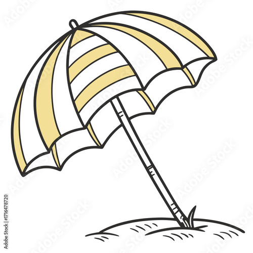 Beach Umbrella Illustration Sunshine, Relaxation, and Summer Fun Under the Sun