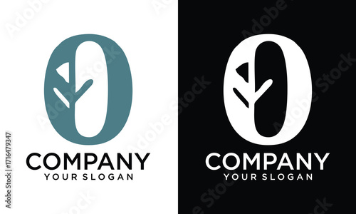 Creative Paddle with letter O icon. Vector canoe paddle. 