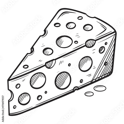 Delicious Swiss Cheese Slice Illustration Fresh Dairy Food for Culinary Projects