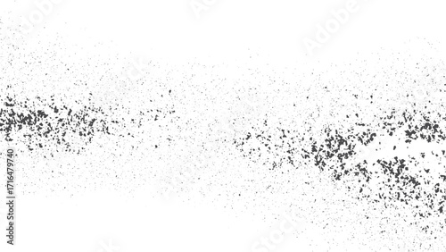 Grunge texture with splashes and dirt drops isolated on transparent background. Dust and dirt grain overlay texture abstract grunge background on white. 