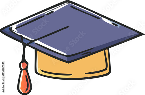 graduation cap and diploma