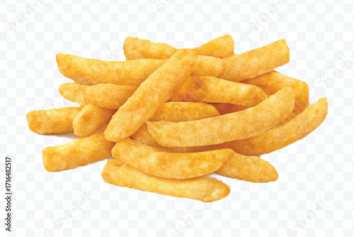 realistic 3d delicious fast food icons (fried chicken,  pizza slice , french fries ) set isolated on transparent background