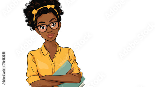 Illustration of African Female School Teacher in Vector Art