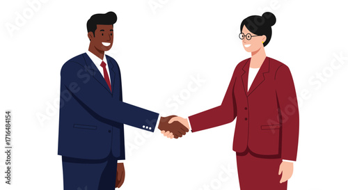 Diverse professionals shaking hands, symbolizing partnership and collaboration