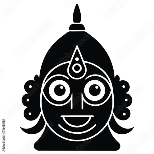 lord jagannath idol minimal logo style flat color