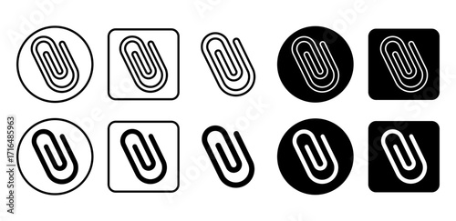 Attachment vector icon. Paperclip symbol for attaching files, documents, and notes.
