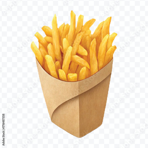 realistic 3d delicious fast food icons (fried chicken,  pizza slice , french fries ) set isolated on transparent background