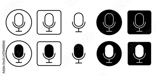 Microphone vector icon. Audio recording and voice symbol for music, podcast, and broadcasting.