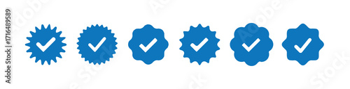Verified account icon. Approved profile sign. Check mark symbolsocial media verified badge vector sign, vector illustration eps 10.