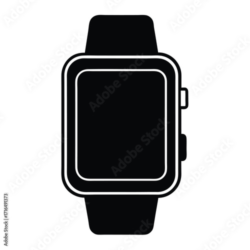 smartwatch mockup flat color illustration on the white