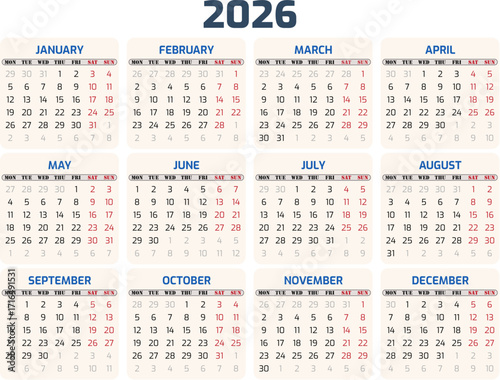 2026 Calendar for Planning and Organization 