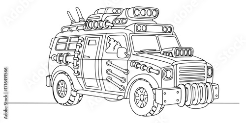 Post-Apocalyptic Armored Survival Van
