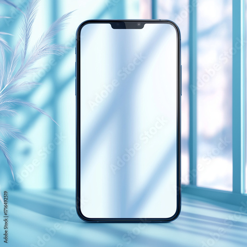 A smartphone mock  up with decorative background. 