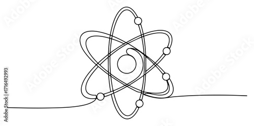 Atom Symbol Representing Science and Nuclear Energy