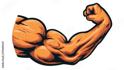 Dynamic Strong Arm Cartoon Vector Illustration