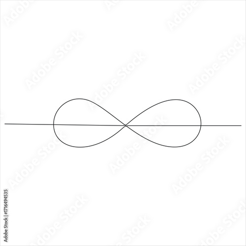 Continuous one line drawing of infinity symbol loop mobius icon and endless forever love concept vector illustration