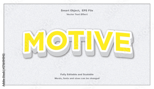 Motive text effect vision, aim typography design.