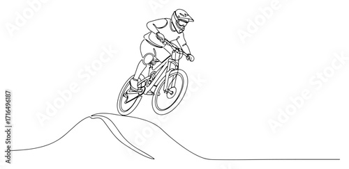 hand drawn mountain bike sport vector