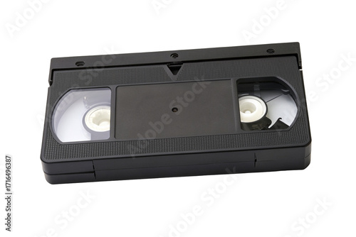 Retro vhs tape isolated on black background for vintage media and home entertainment nostalgia