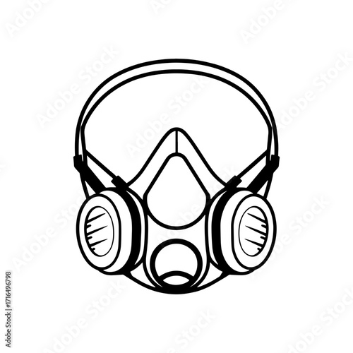 A simple illustration of a respirator mask