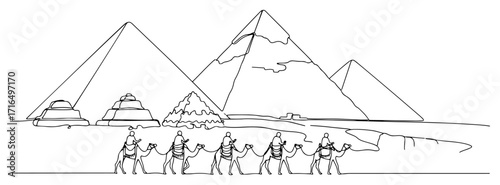 Camel Caravan Journey to the Great Pyramids of Giza