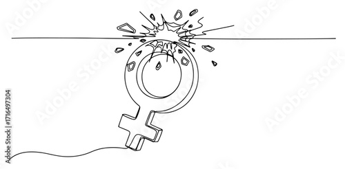 Breaking the Glass Ceiling Female Symbol Line Art