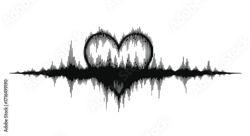 Heartbeat sound wave symbolizing life and emotion