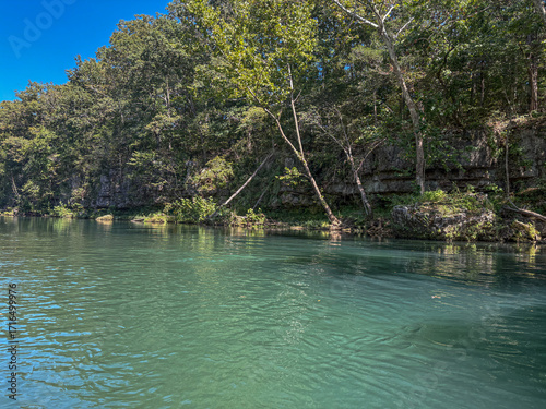 Limestone bluffs off the current river in missouri
