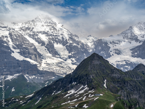 Monch and Jungfrau peaks from Manlinchen, Switzerland