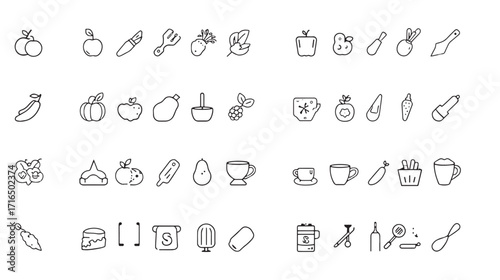 daily life thing food etc pack vector