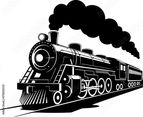 old train silhouette vector illustration