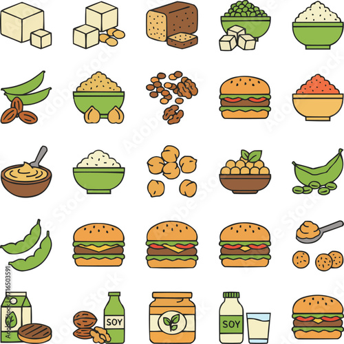 Vegan Protein Icons