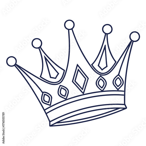 Illustration of a simple crown with geometric shapes