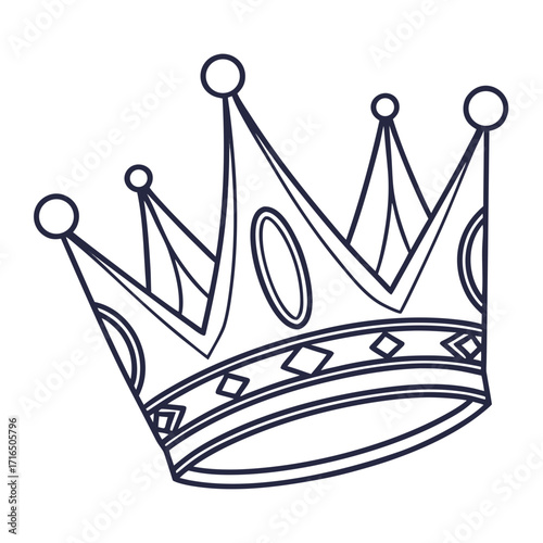 Illustration of a simple crown with oval shapes