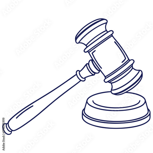 Illustration of a gavel, symbol of justice