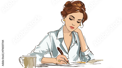 Professional Businesswoman Vector Illustration for Modern Cartoons