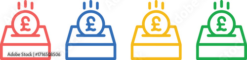 design, icons, illustration, sterling, vector, donation, pound, coin