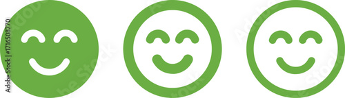 happy, face, icon, smile, emoji, emoticon, emotion, feeling, mood, positive, cheerful, joy, satisfaction, green, circle, graphic, symbol, illustration, design, flat, simple, clean, modern, collection,