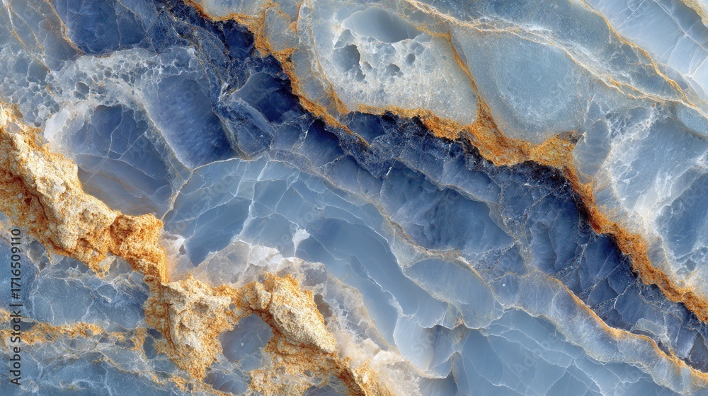 Obraz premium Blue marble stone texture with natural wavy pattern