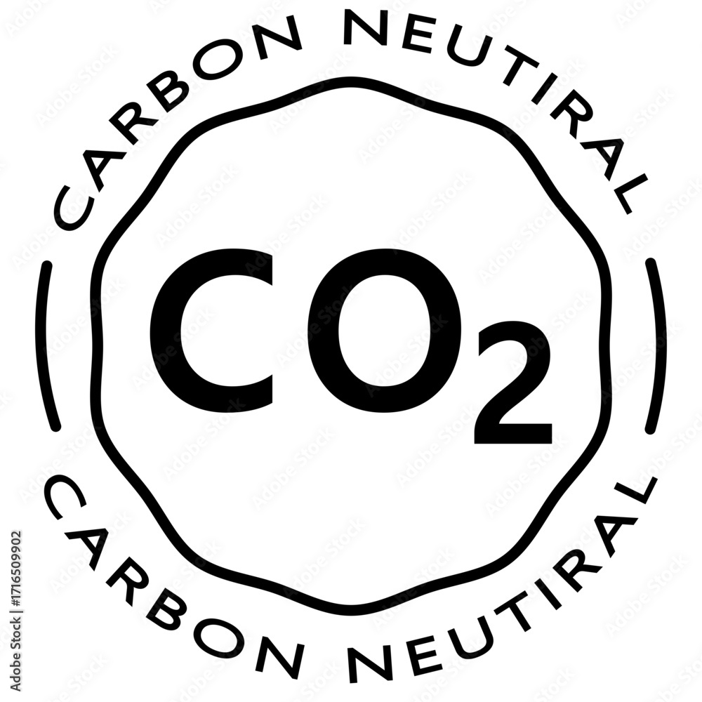 Obraz premium Carbon Neutral Badge Vector Icon