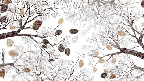 Exquisite Nature-inspired Vector Illustration of Tree Branches and Leaves for Design Projects