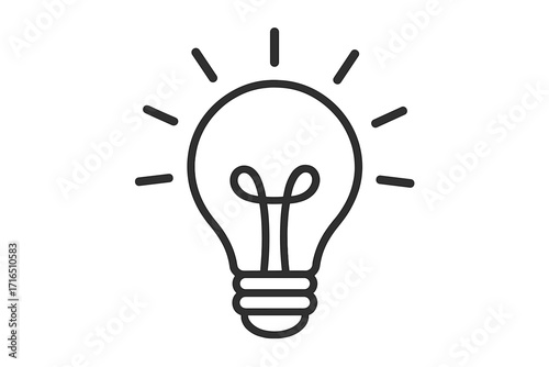 Light bulb line icon. Symbol of creative idea, innovation, inspiration, and solution. Vector illustration for business, brainstorming, and thinking process. Minimalist design.