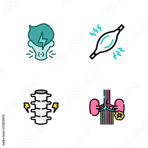 Back Pain, Back Pain icon, Back Pain Relief and Treatment Vector, Chronic Back Pain Illustration, Lower and Upper Back Pain Therapy, Muscle Pain Infographic Template Design