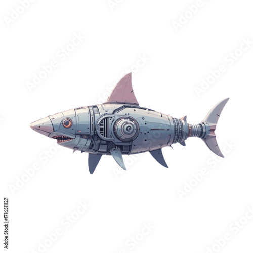 shark cartoon isolated on white