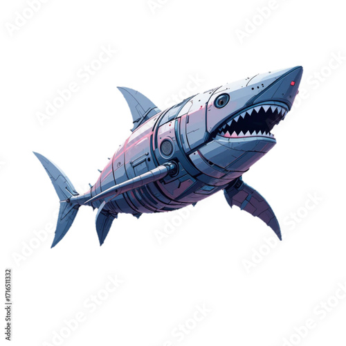 shark cartoon isolated on white