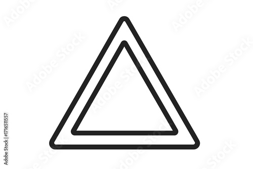Triangle icon in a linear style. Geometric shape vector illustration. Abstract symbol for design, logo, or web element. Modern minimalist outline drawing for infographics.