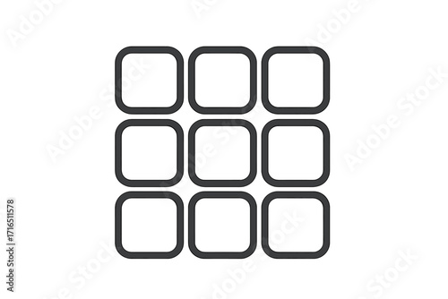 Grid menu icon. Apps button symbol. UI UX element for website and mobile application. Navigation pictogram. Gallery view. Dashboard layout. Simple flat vector illustration.