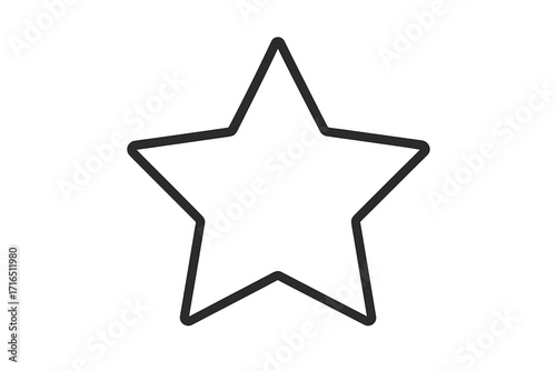 Star icon vector. Favorite symbol for review or rating. Simple black outline shape. Success, quality, and achievement pictogram. Bookmark graphic element for web design.