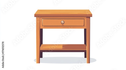Wooden nightstand illustration