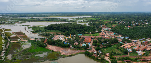 Aerial Chanod trees in the forest at Wat Kham Cha Nod in Ban Dung District,Udon Thani, Thailand.